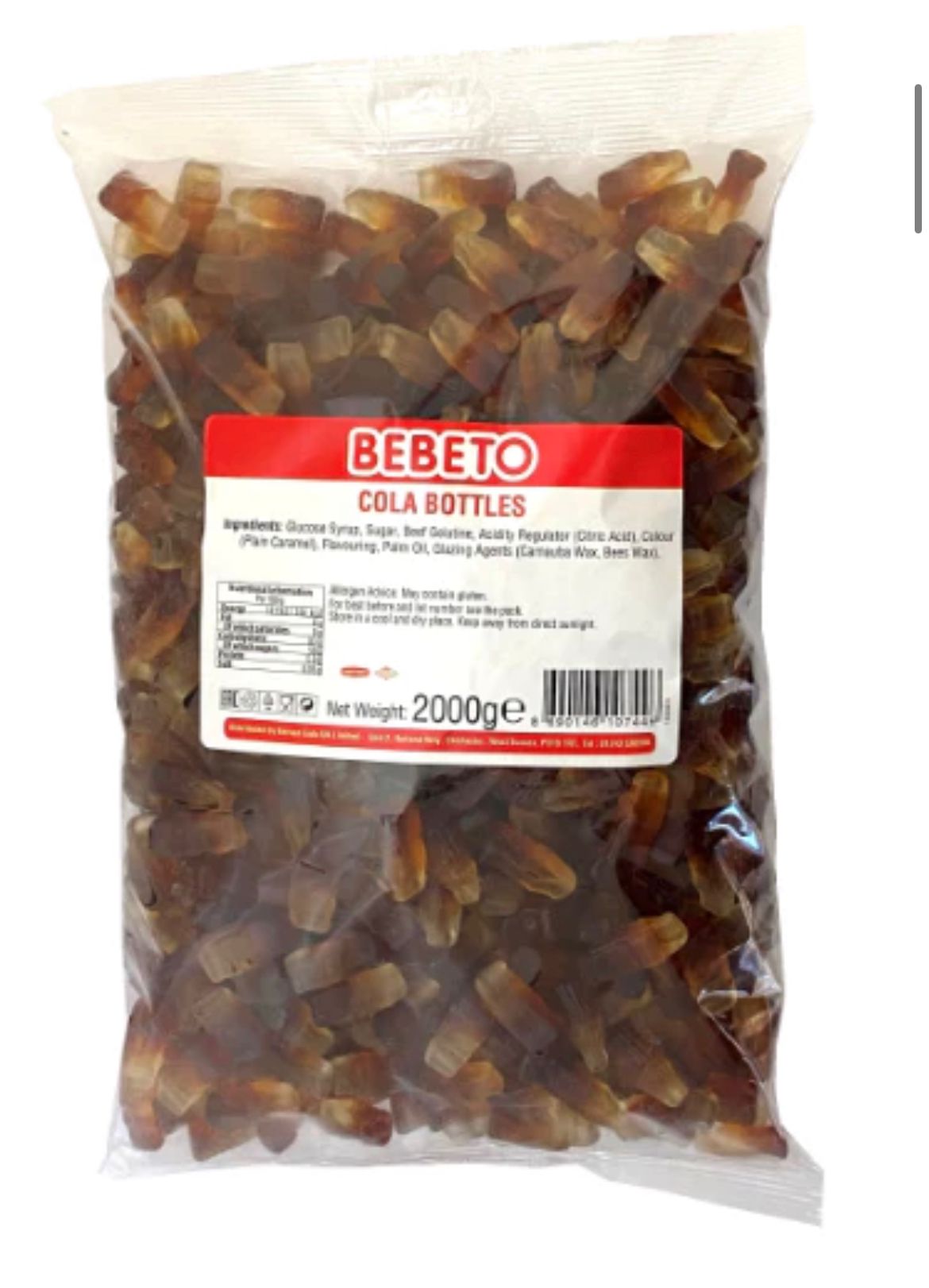 Bebeto Cola Bottles approx 1000 pieces 2kg