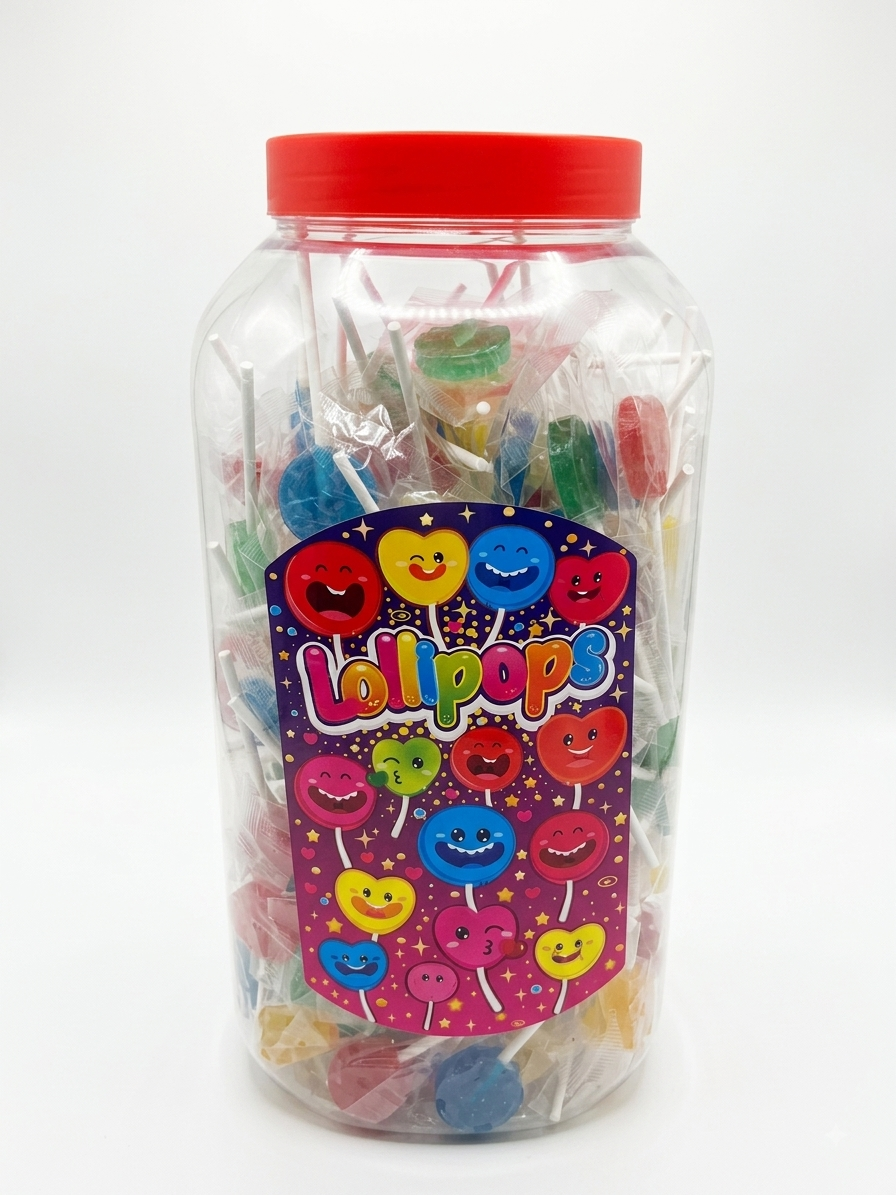 Lollipop Fizzy Fruit Jar 200 Units