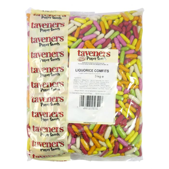 Taveners Liquorice Comfits 3kg