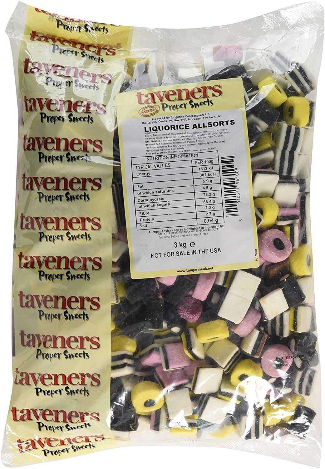 Taveners Liquorice Allsorts 3kg