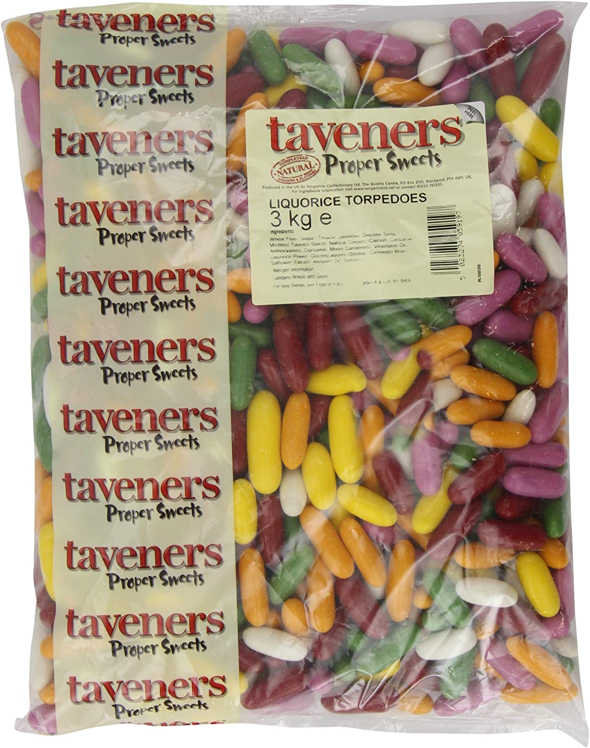 Taveners Liquorice Torpedos 3kg