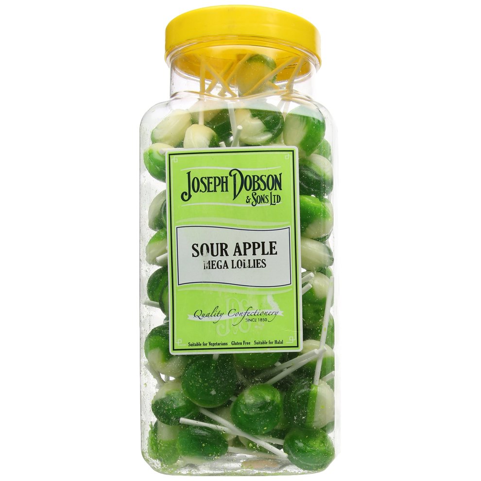 Dobsons Sour Apple Mega Lollipops