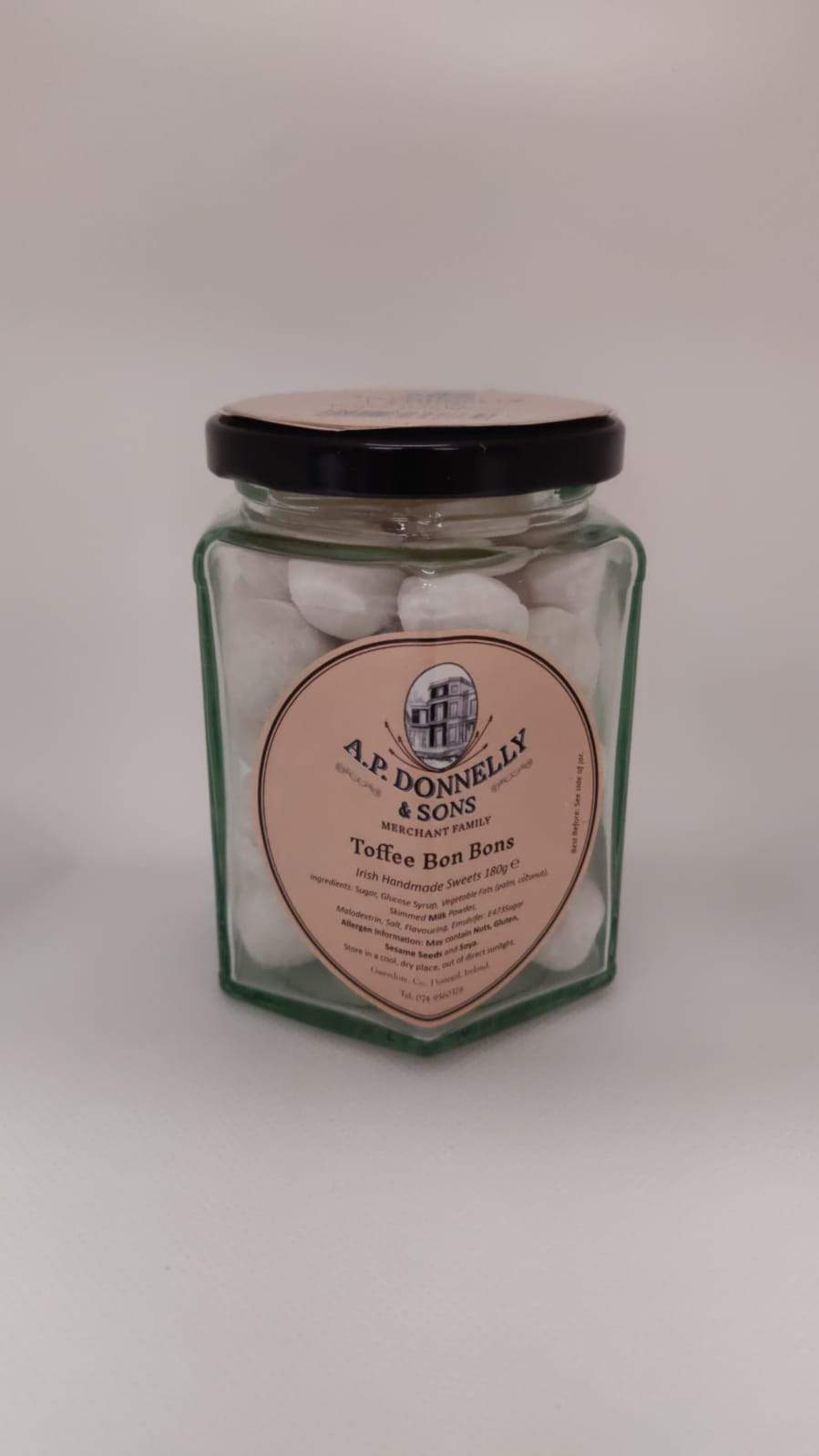 AP Donnelly Toffee Bon Bon 12 x 200g Glass Jar