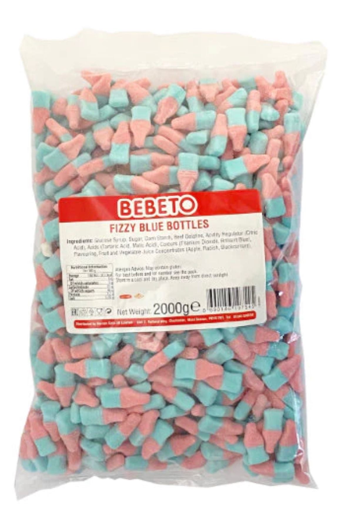 Bebeto Fizzy Bubblegum Bottles 2kg appox 1000 pieces Halal