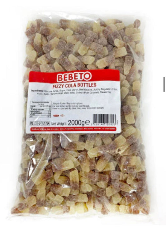 Bebeto Fizzy Cola Bottles approx 1000 pieces 2kg