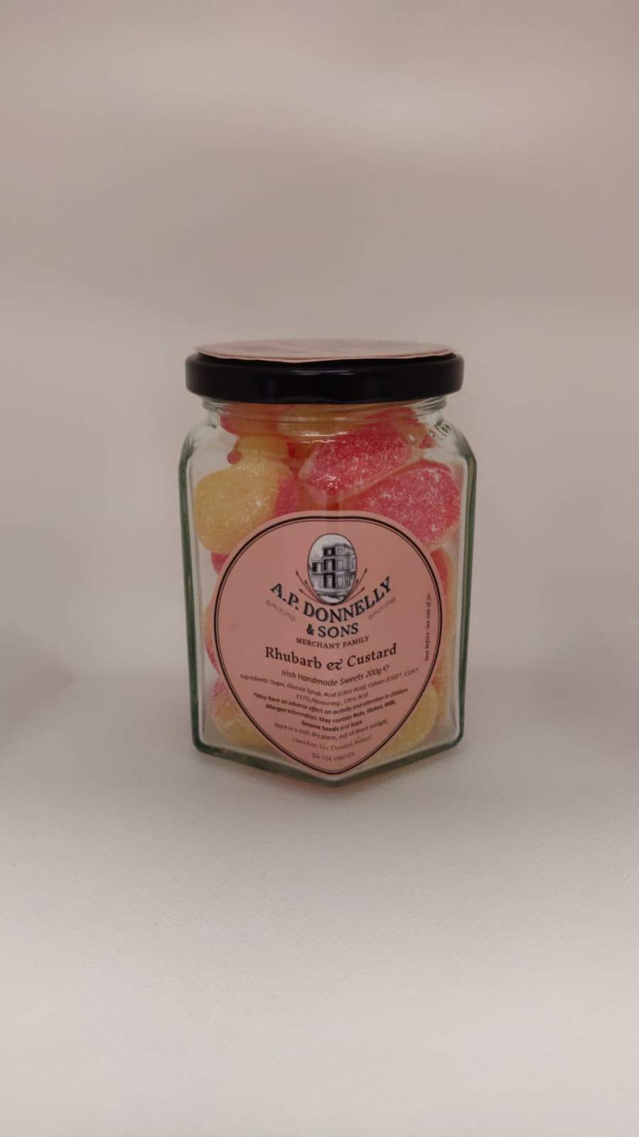 AP Donnelly Rhubarb & Custard 12 x 200g Glass Jar