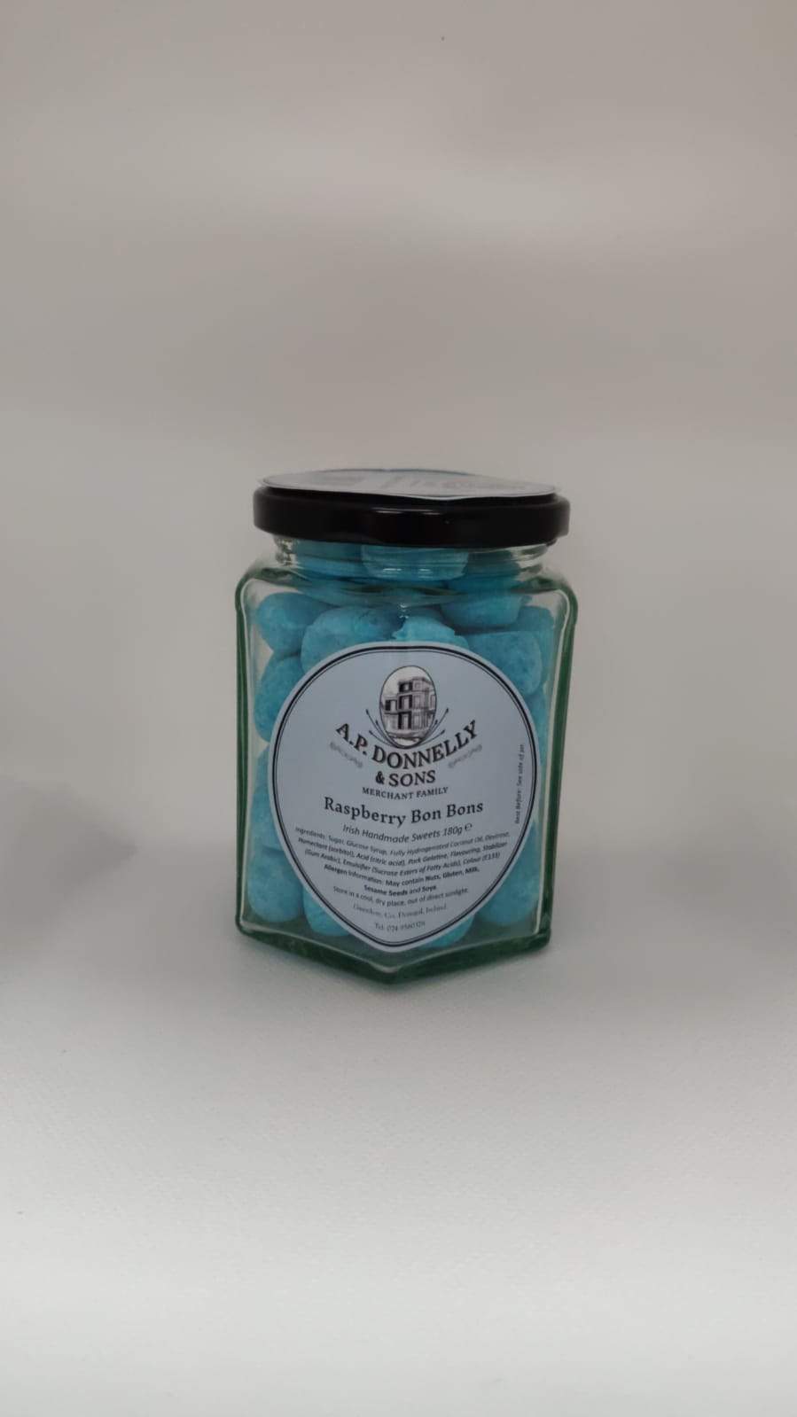 AP Donnelly Blue Raspberry Bon Bon 12 x 200g Glass Jar